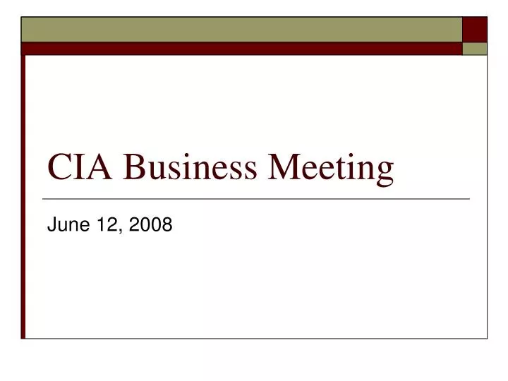 cia business meeting