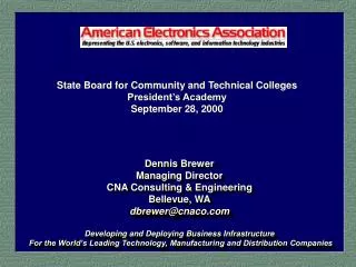 State Board for Community and Technical Colleges President’s Academy September 28, 2000