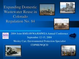 Expanding Domestic Wastewater Reuse in Colorado Regulation No. 84