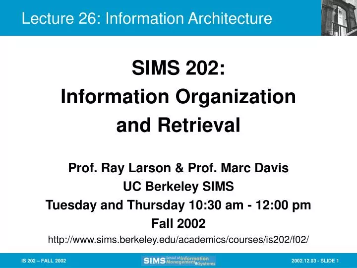 lecture 26 information architecture