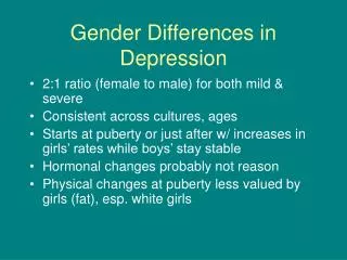 Gender Differences in Depression
