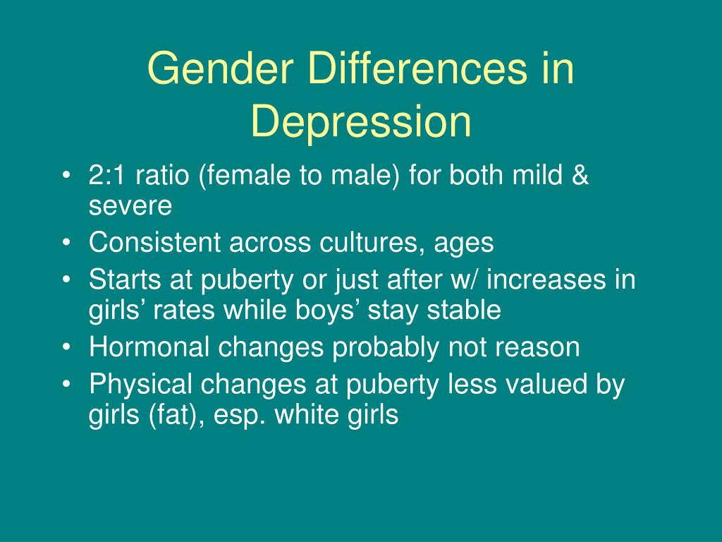 PPT - Gender Differences in Depression PowerPoint Presentation, free ...