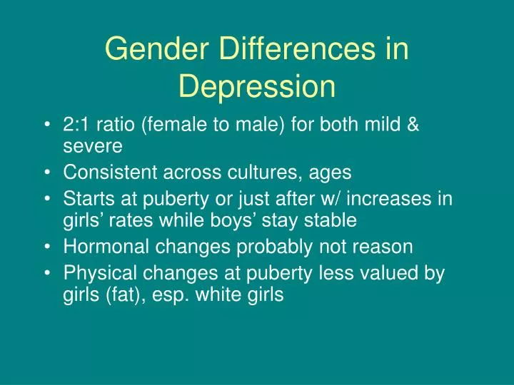 gender differences in depression