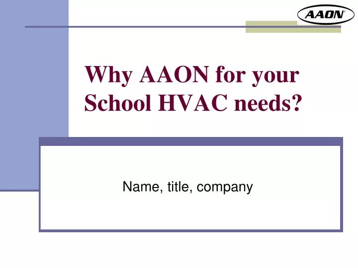 why aaon for your school hvac needs