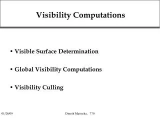 Visibility Computations