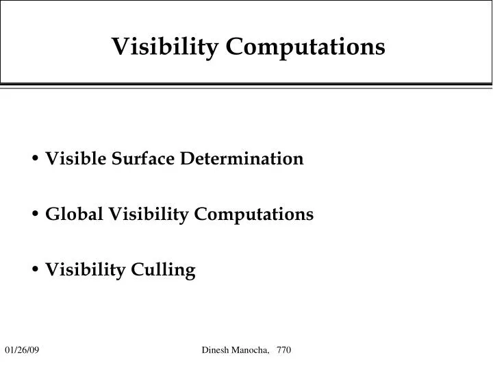 visibility computations