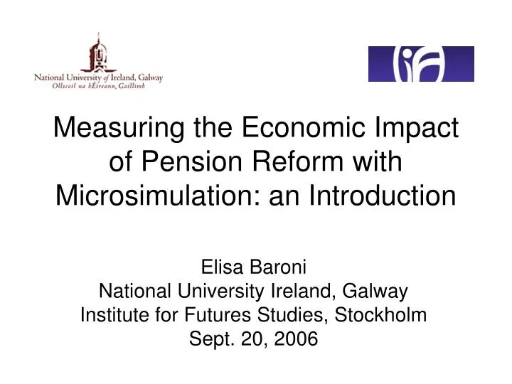 measuring the economic impact of pension reform with microsimulation an introduction