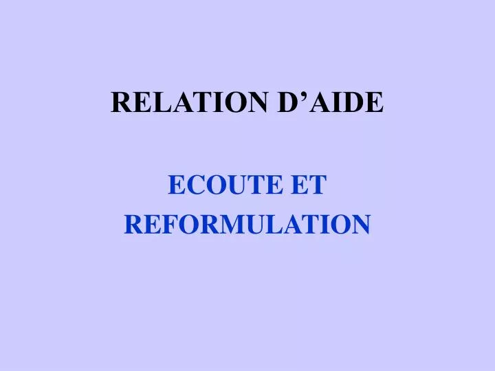 relation d aide