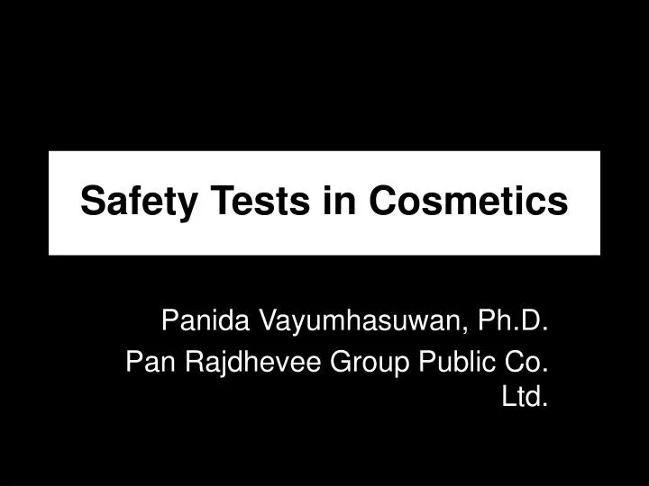 safety tests in cosmetics