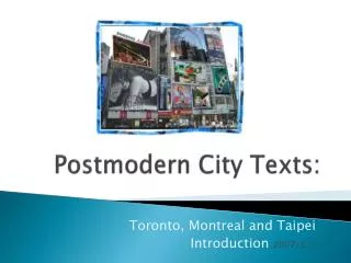 Postmodern City Texts: