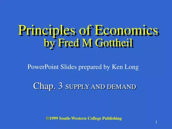 principles of economics by fred m gottheil