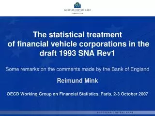 The statistical treatment of financial vehicle corporations in the draft 1993 SNA Rev1