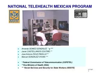 NATIONAL TELEHEALTH MEXICAN PROGRAM