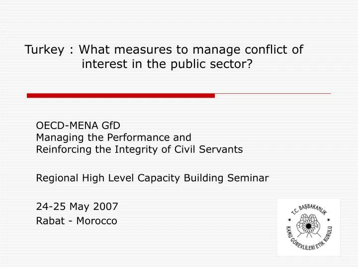 turkey what measures to manage conflict of interest in the public sector