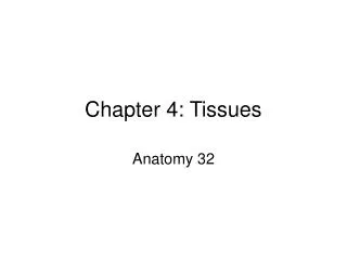 Chapter 4: Tissues