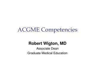 ACGME Competencies
