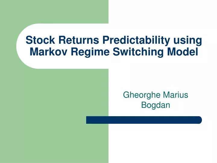 stock returns predictability using markov regime switching model