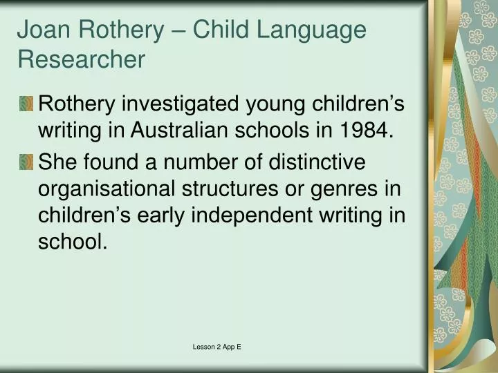 joan rothery child language researcher