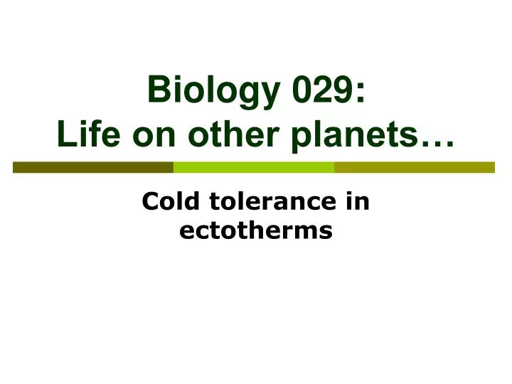 biology 029 life on other planets