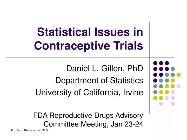 statistical issues in contraceptive trials