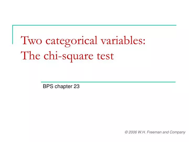 two categorical variables the chi square test