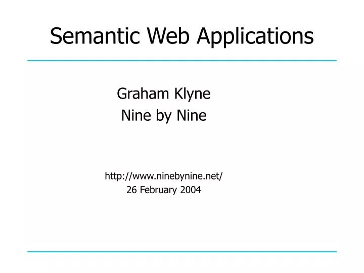 semantic web applications
