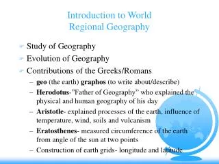 Introduction to World Regional Geography