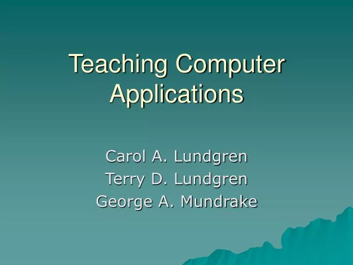 teaching computer applications