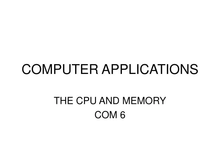 computer applications