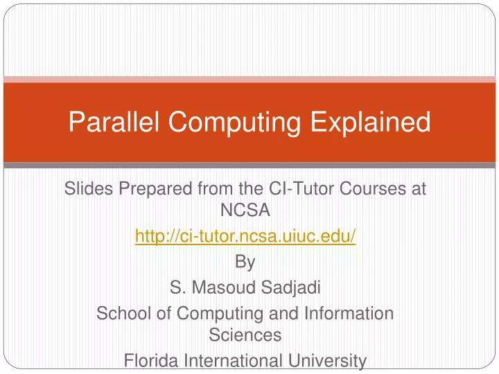 parallel computing explained