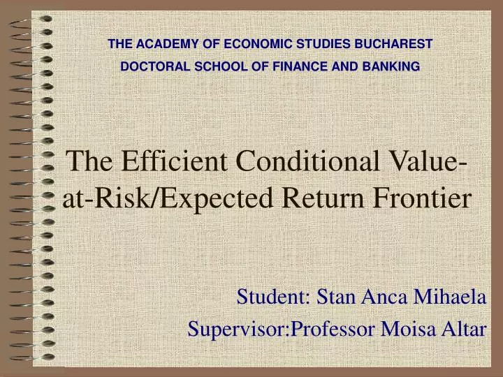 the efficient conditional value at risk expected return frontier