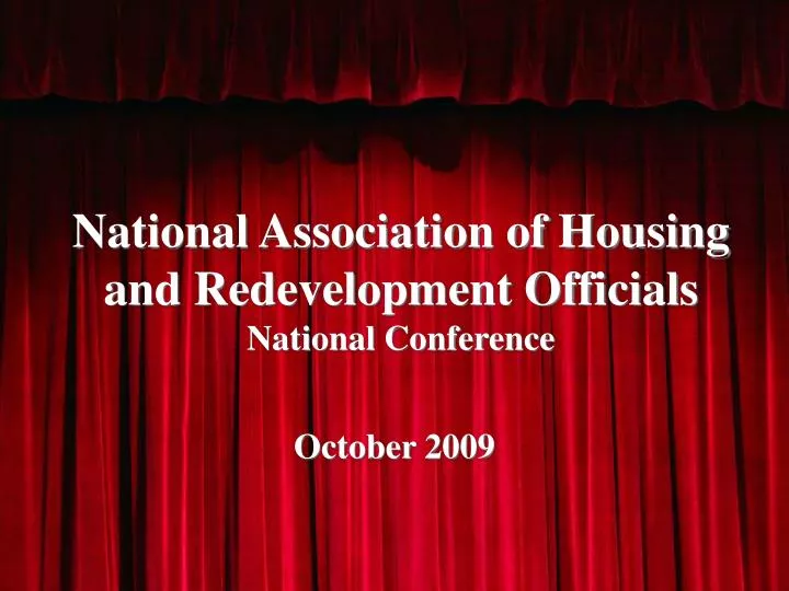 national association of housing and redevelopment officials national conference