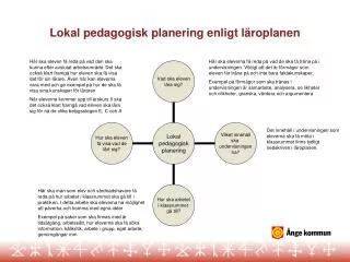 Lokal pedagogisk planering enligt läroplanen