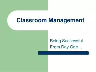 classroom management