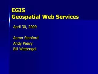 EGIS Geospatial Web Services