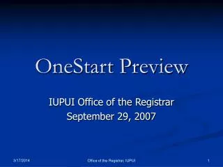 OneStart Preview