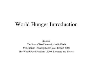 World Hunger Introduction