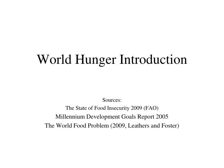 world hunger introduction