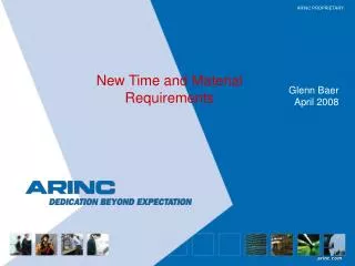 New Time and Material Requirements