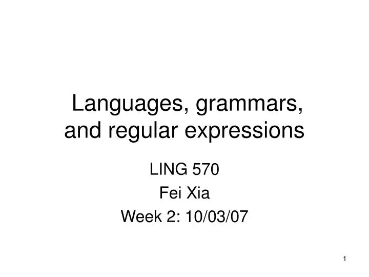 languages grammars and regular expressions