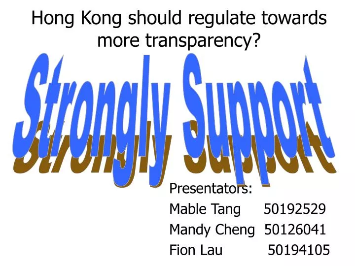 hong kong should regulate towards more transparency