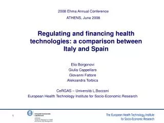 Regulating and financing health technologies: a comparison between Italy and Spain