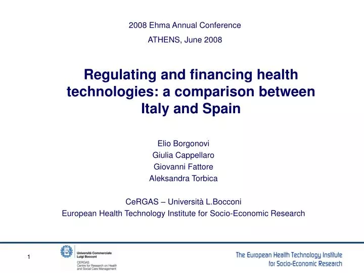 regulating and financing health technologies a comparison between italy and spain