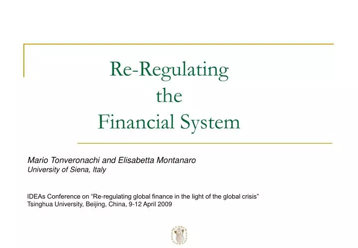 re regulating the financial system