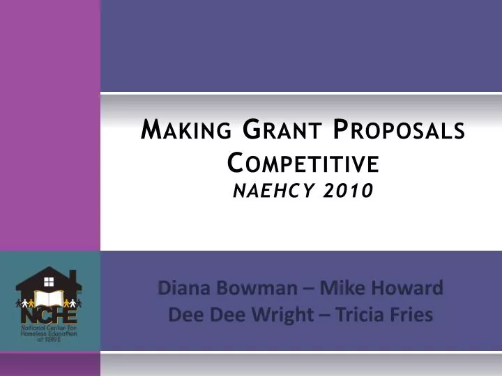 making grant proposals competitive naehcy 2010