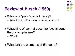 Review of Hirsch (1969)