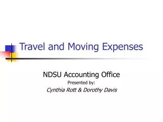 Travel and Moving Expenses