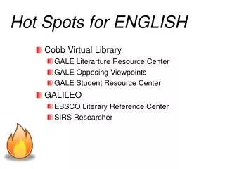 Hot Spots for ENGLISH