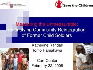 Measuring the Unmeasurable: Quantifying Community Reintegration of Former Child Soldiers
