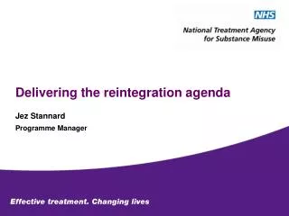 Delivering the reintegration agenda